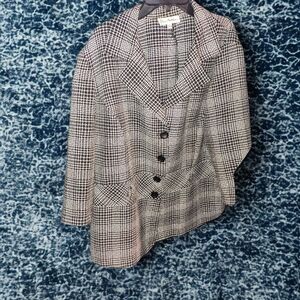 Olivia Matthews Black and White Plaid Blazer